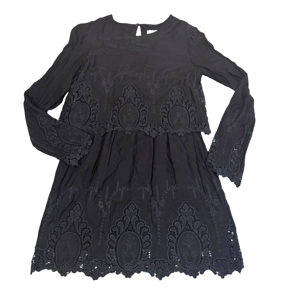 The Jetset Diaries Lace Mini Dress S Boho Victorian Whimsigoth Romantic Black